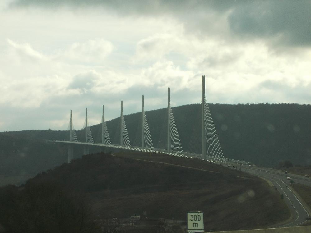 The approaches to the Millau bridge